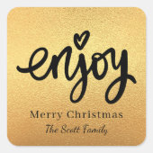 Sticker Carré Typographie moderne or simple Cuisine de Noël (Devant)