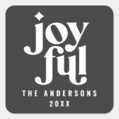 Sticker Carré Typographie noire graphique moderne Noël (Devant)