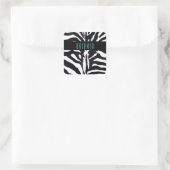 Sticker Carré Typographie non domptée Zebra Print (Sac)