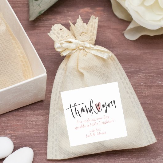 Sticker Carré Typographie simple moderne classique de remercieme