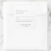 Sticker Carré Typographie unique Bougie d'emballage noir blanc (Sac)