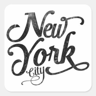 Sticker Carré Typographie vintage de New York