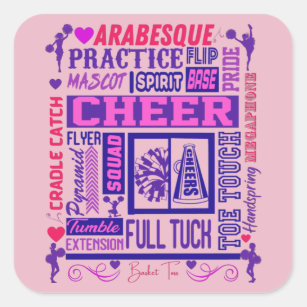 Sticker Carré Typographie violette des filles  