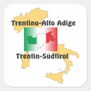 Sticker Carré Tyrol du Sud - Alto Adige - Italie - Italia