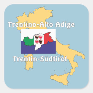 Sticker Carré Tyrol du Sud - Alto Adige - Italie - Italia