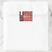 STICKER CARRÉ U & ME, US & WE VALENTINE'S DAY (Sac)