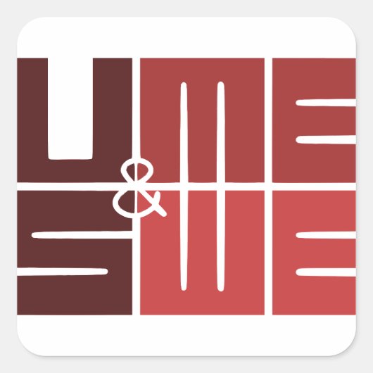 STICKER CARRÉ U & ME, US & WE VALENTINE'S DAY (Devant)
