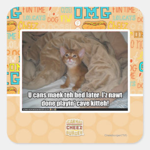 Sticker Carré U peut maek le lit plus tard