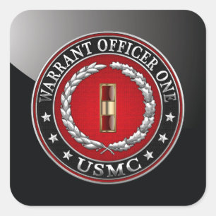 Sticker Carré U.S. Marines : Adjudant un (usmc WO-1) [3D]