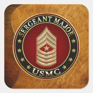 Sticker Carré U.S. Marines : Commandant de sergent (usmc SgtMaj)