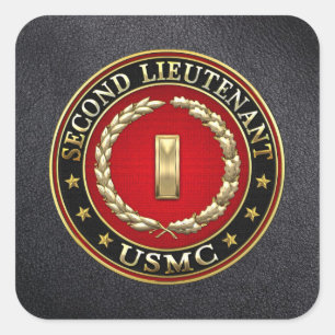 Sticker Carré U.S. Marines : Deuxième lieutenant (usmc 2ndLt)