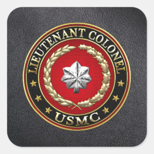 Sticker Carré U.S. Marines : Lieutenant-colonel (usmc LtCol)