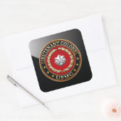 Sticker Carré U.S. Marines : Lieutenant-colonel (USMC LtCol) [3D (Enveloppe)
