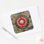 Sticker Carré U.S. Marines : Lieutenant-colonel (USMC LtCol) [3D (Enveloppe)