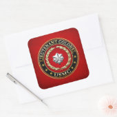 Sticker Carré U.S. Marines : Lieutenant-colonel (USMC LtCol) [3D (Enveloppe)