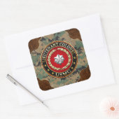 Sticker Carré U.S. Marines : Lieutenant-colonel (USMC LtCol) [3D (Enveloppe)