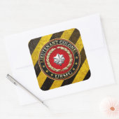 Sticker Carré U.S. Marines : Lieutenant-colonel (USMC LtCol) [3D (Enveloppe)