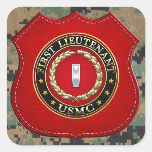 Sticker Carré U.S. Marines : Premier lieutenant (usmc 1stLt)