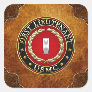 Sticker Carré U.S. Marines : Premier lieutenant (usmc 1stLt)