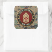 Sticker Carré U.S. Marines : Premier sergent (usmc 1stSgt) [3D] (Sac)