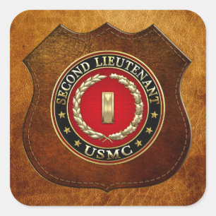 Sticker Carré U.S. Marines: second lieutenant (USMC 2ndLt) [3D]