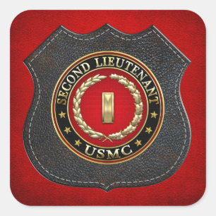 Sticker Carré U.S. Marines: second lieutenant (USMC 2ndLt) [3D]
