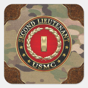 Sticker Carré U.S. Marines: second lieutenant (USMC 2ndLt) [3D]