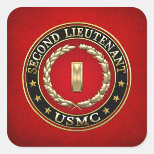 Sticker Carré U.S. Marines: second lieutenant (USMC 2ndLt) [3D]