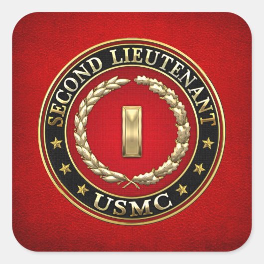 Sticker Carré U.S. Marines: second lieutenant (USMC 2ndLt) [3D] (Devant)