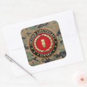 Sticker Carré U.S. Marines: second lieutenant (USMC 2ndLt) [3D] (Enveloppe)