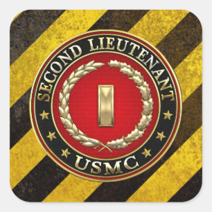 Sticker Carré U.S. Marines: second lieutenant (USMC 2ndLt) [3D]