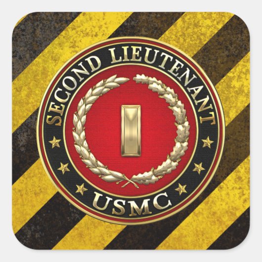 Sticker Carré U.S. Marines: second lieutenant (USMC 2ndLt) [3D] (Devant)