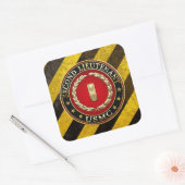 Sticker Carré U.S. Marines: second lieutenant (USMC 2ndLt) [3D] (Enveloppe)