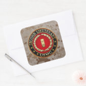 Sticker Carré U.S. Marines: second lieutenant (USMC 2ndLt) [3D] (Enveloppe)