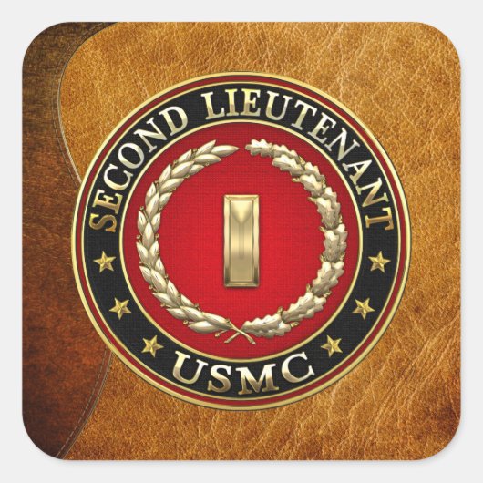 Sticker Carré U.S. Marines: second lieutenant (USMC 2ndLt) [3D] (Devant)