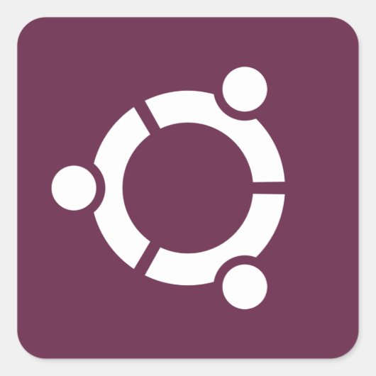 Sticker Carré Ubuntu Purple (Devant)