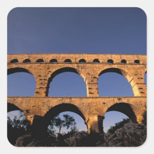 Sticker Carré UE, France, Provence, Gard, Pont du Gard. Romain