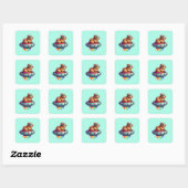 Sticker Carré UFO Rainbow Capybara (Feuille)
