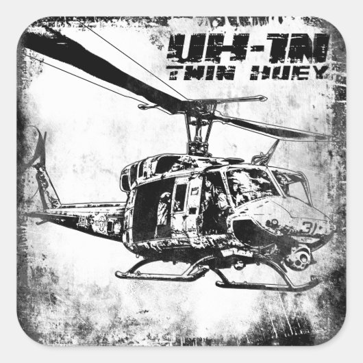 Sticker Carré UH-1N Twin Huey (Devant)