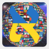 Sticker Carré Ukraine Alef Flag (Devant)