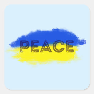 Sticker Carré Ukraine bleue et jaune Inspirations Paix pas de gu