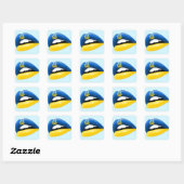 Sticker Carré Ukraine Flag Colors Lipstick (Feuille)