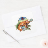 Sticker Carré ukulele de homard (Enveloppe)