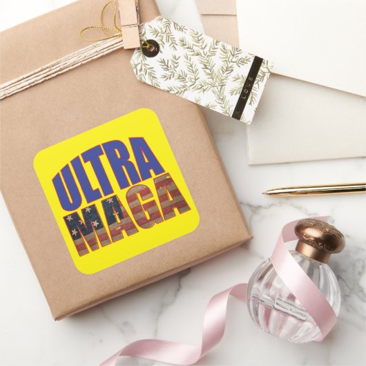 Sticker Carré Ultra MAGA Trump Supporter 💡 Great Again USA (Cadeaux)