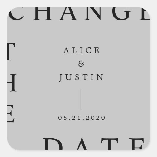 Sticker Carré ultra moderne changer l'autocollant date (Devant)