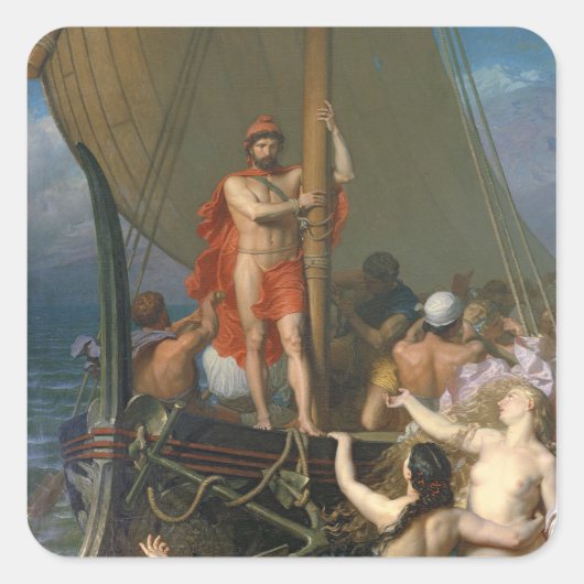 Sticker Carré Ulysse et les sirènes (Devant)