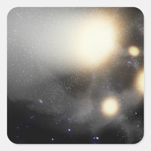 Sticker Carré Un amas de galaxies (Devant)
