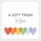 Sticker Carré Un Arc-En-Ciel Simple Et Moderne (Devant)