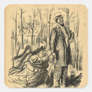 Sticker Carré Un assaut contre la modestie ou l'attaque de M. Ch