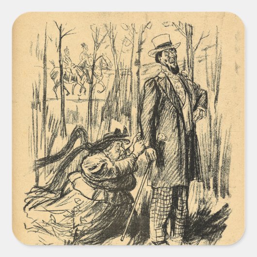 Sticker Carré Un assaut contre la modestie ou l'attaque de M. Ch (Devant)